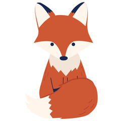 Poster - Red fox vector illustration in flat color design