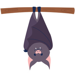 Poster - Vampire bat vector illustration in flat color design