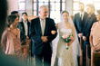 © David L/peopleimages.com - Love, wedding and church bride with father walking in aisle for ceremony with friends, family and parents. Happy, daughter and dad at Christian marriage, commitment and celebration with smile.