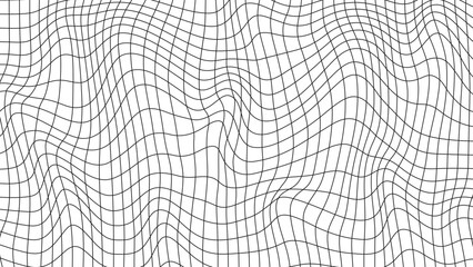 Poster - abstract wavy 3d mesh on a white background. geometric dynamic wave. 3d technology wireframe. vector