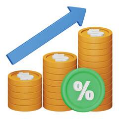Poster - Interest rate 3d rendering isometric icon.
