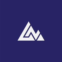 Fototapete - LN or NL summit logo. perfect combination of letter L and N with mountain symbol