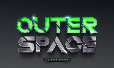Poster - 3D Metallic Futuristic Text Effect