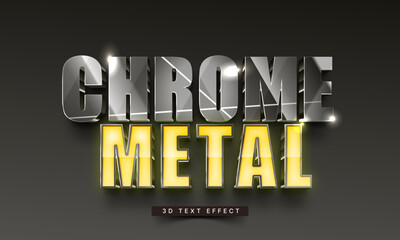 Poster - 3D Metallic Futuristic Text Effect
