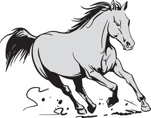 Wall Mural - Realistic vector illustration of a horse in a race