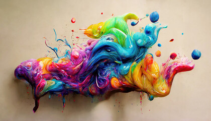 Wall Mural - colorful drops of paint splash as abstract background