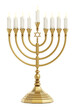 Hanukkah candles on transparent background
