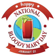 Fototapeta happy national bloody mary day icon