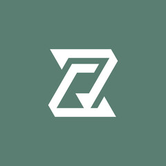 Fototapete - simple and memorable elegant letter ZR or RZ logo