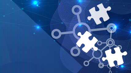 Aufkleber - Abstract Background. Technology and metaverse for internet connection with Innovation Development concept on Blue. wireframe, copy space, cyber Space, banner, website - 3d Rendering