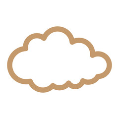Poster - Simple cloud outline illustration in brown color for design element