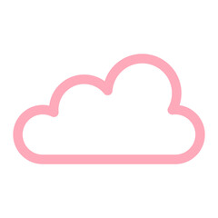 Poster - Simple cloud outline illustration in pink color for design element