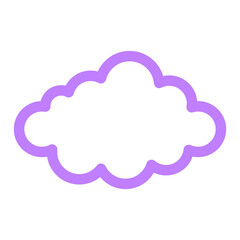 Poster - Simple cloud outline illustration in purple color for design element
