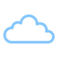Poster - Simple cloud outline illustration in blue color for design element