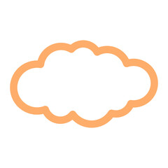 Poster - Simple cloud outline illustration in orange color for design element