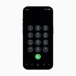 Realistic mobile phone screen with number pad dial buttons, user interface display design. Vector graphic