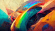Leinwandbild Motiv abstract art, rainbow colors, background, graphic design, digital illustration