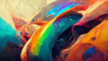 Abstract Art, Rainbow Colors, Background, Graphic Design, Digital Illustration