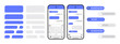 © thebeststocker - Messenger chat screen. SmartPhone chatting sms template bubbles. SMS chat composer. Sms template bubbles for compose dialogues. Vector illustration EPS 10