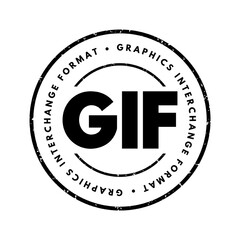 Aufkleber - GIF Graphics Interchange Format - type of bitmap image format, acronym text stamp concept background