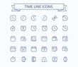 Clock icons set. Time vector line icons.