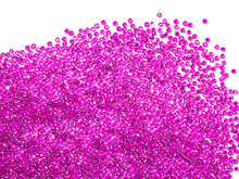 Colorful  Pink Plastic Beads On White Background