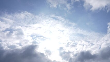 Wall Mural - beautiful timelapse of sunny morning cloudscape. 4k video time lapse of sunrise clear blue sky and w