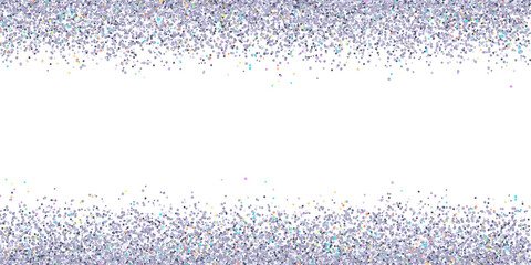 Wall Mural - Silver glitter wide border isolated PNG