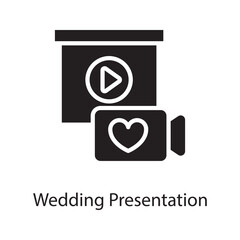 Wedding Photography Vector Solid Icon Design illustration. Love Symbol on White background EPS 10 File
