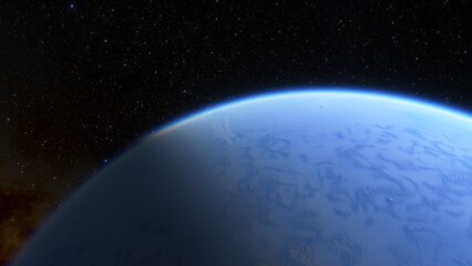 Planets and galaxy, science fiction wallpaper. Beauty of deep space. Billions of galaxy in the universe Cosmic art background 3d render
