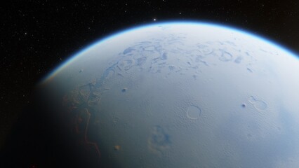Planets and galaxy, science fiction wallpaper. Beauty of deep space. Billions of galaxy in the universe Cosmic art background 3d render
