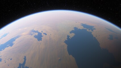 Planets and galaxy, science fiction wallpaper. Beauty of deep space. Billions of galaxy in the universe Cosmic art background 3d render
