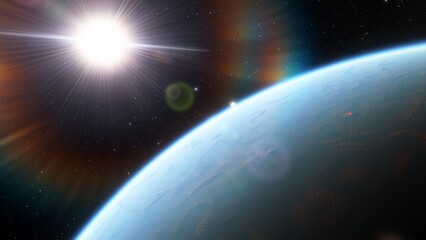 Planets and galaxy, science fiction wallpaper. Beauty of deep space. Billions of galaxy in the universe Cosmic art background 3d render

