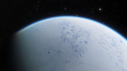 Planets and galaxy, science fiction wallpaper. Beauty of deep space. Billions of galaxy in the universe Cosmic art background 3d render
