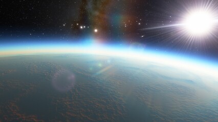 Planets and galaxy, science fiction wallpaper. Beauty of deep space. Billions of galaxy in the universe Cosmic art background 3d render
