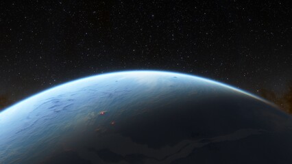 Planets and galaxy, science fiction wallpaper. Beauty of deep space. Billions of galaxy in the universe Cosmic art background 3d render
