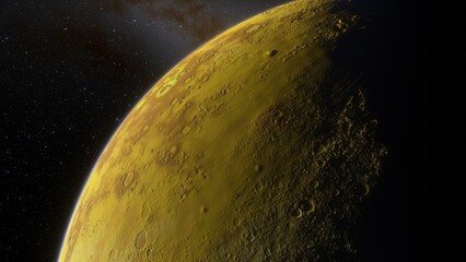 Planets and galaxy, science fiction wallpaper. Beauty of deep space. Billions of galaxy in the universe Cosmic art background 3d render
