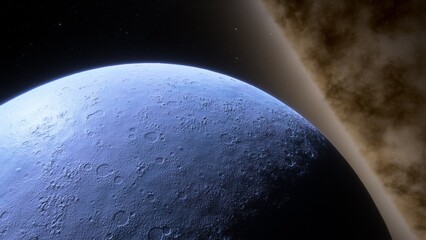 Planets and galaxy, science fiction wallpaper. Beauty of deep space. Billions of galaxy in the universe Cosmic art background 3d render
