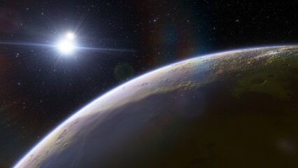 Abstract planets and space background
