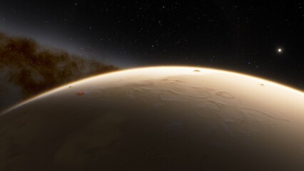 Planets and galaxy, science fiction wallpaper. Beauty of deep space. Billions of galaxy in the universe Cosmic art background 3d render
