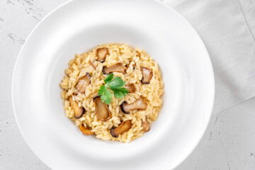 Poster - Portion risotto with mushrooms