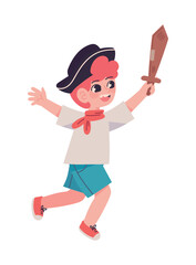 Canvas Print - boy playing with pirate sword