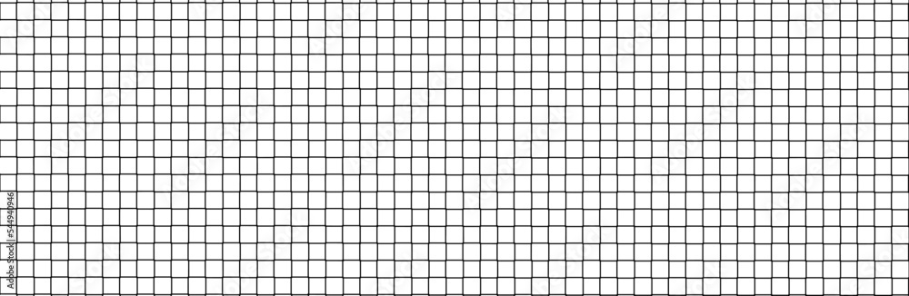 Net texture pattern on white background. Net texture pattern for backdrop and wallpaper. Realistic net pattern with black squares. Geometric background, vector illustration