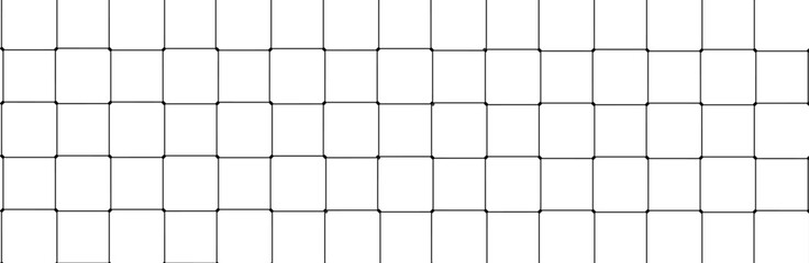 Wall Mural - Net texture pattern on white background. Net texture pattern for backdrop and wallpaper. Realistic net pattern with black squares. Geometric background, vector illustration
