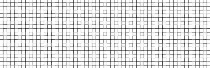 Wall Mural - Net texture pattern on white background. Net texture pattern for backdrop and wallpaper. Realistic net pattern with black squares. Geometric background, vector illustration