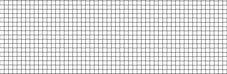 Wall Mural - Net texture pattern on white background. Net texture pattern for backdrop and wallpaper. Realistic net pattern with black squares. Geometric background, vector illustration