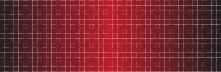 Wall Mural - Net texture pattern on red gradient background. Net texture pattern for backdrop and wallpaper. Realistic net pattern with white squares. Geometric background, vector illustration