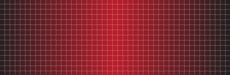 Wall Mural - Net texture pattern on red gradient background. Net texture pattern for backdrop and wallpaper. Realistic net pattern with white squares. Geometric background, vector illustration