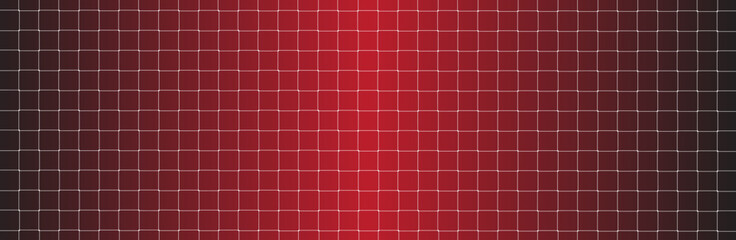 Wall Mural - Net texture pattern on red gradient background. Net texture pattern for backdrop and wallpaper. Realistic net pattern with white squares. Geometric background, vector illustration