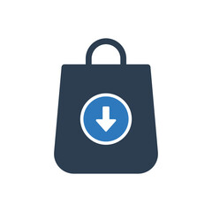 Wall Mural - Shopping Bag download icon Sign Symbol